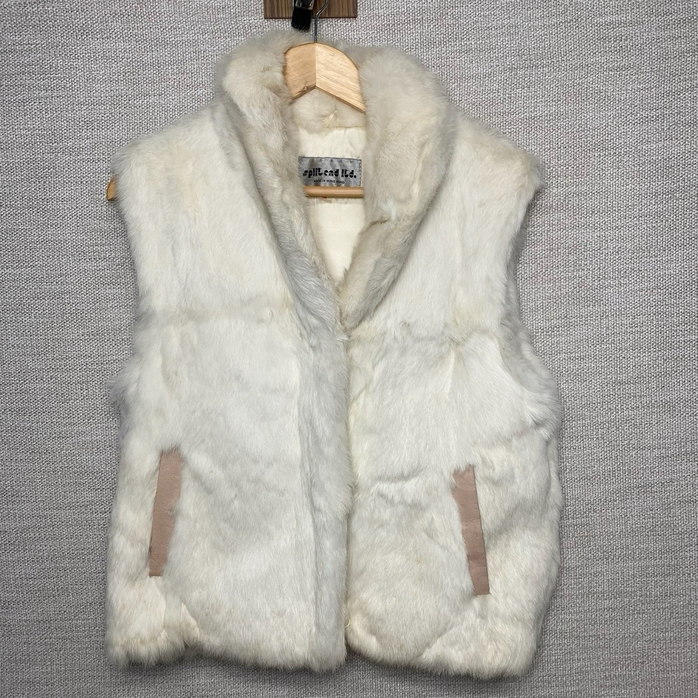 80s Rabbit Fur Vest M Maximalist Rockstar GF Indie Sleaze Apres Ski Alpine Chic